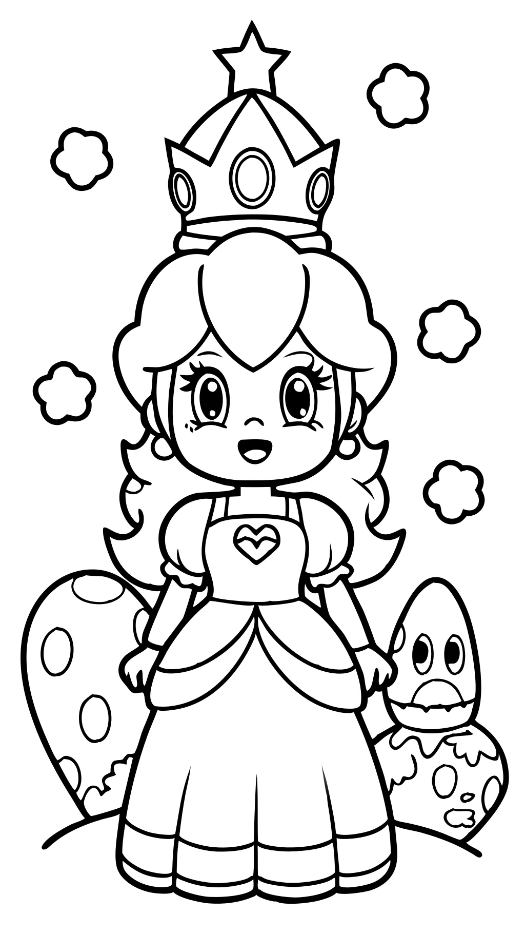 princess peach printable coloring pages